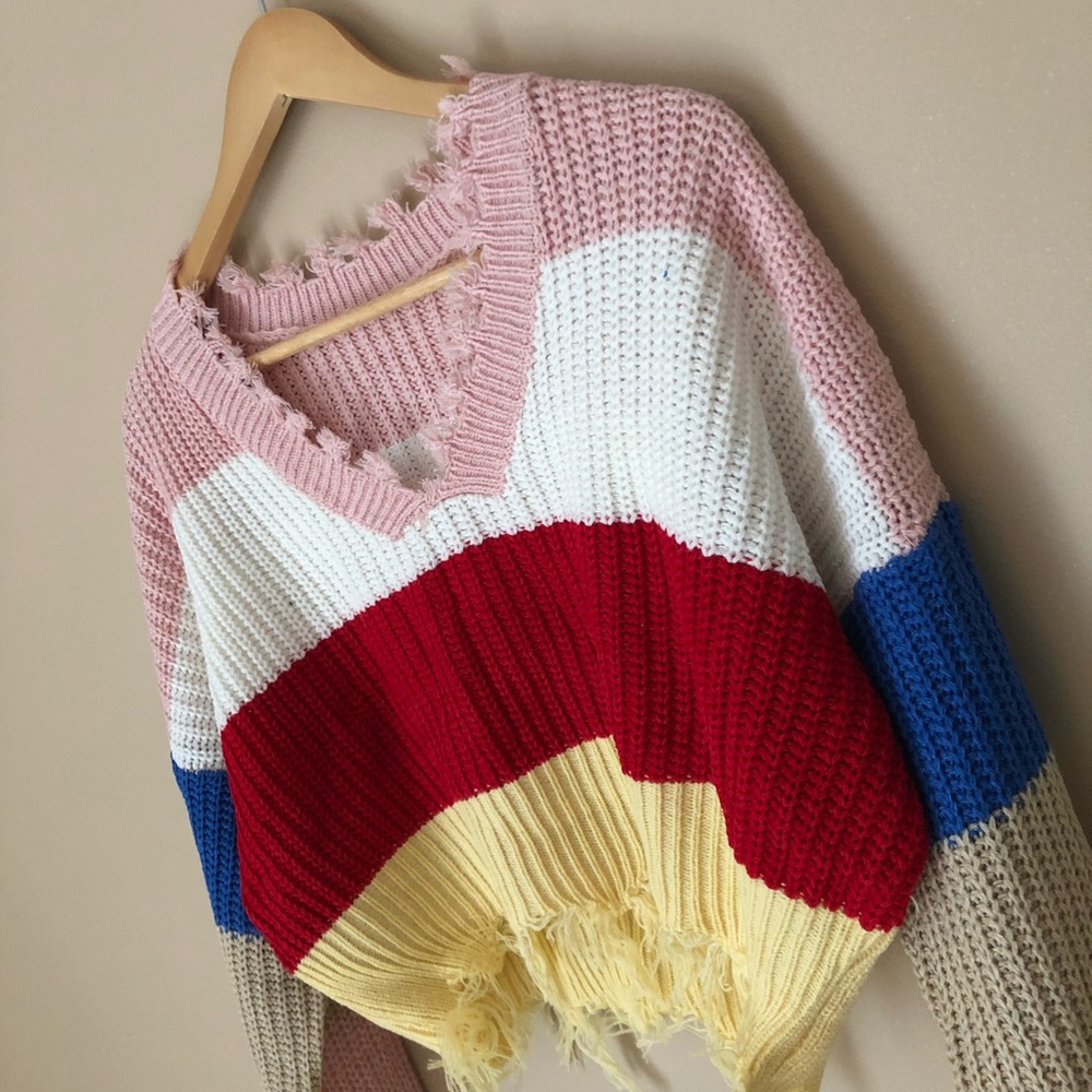 Frayed Multi Sweater - Picture 5 of 8